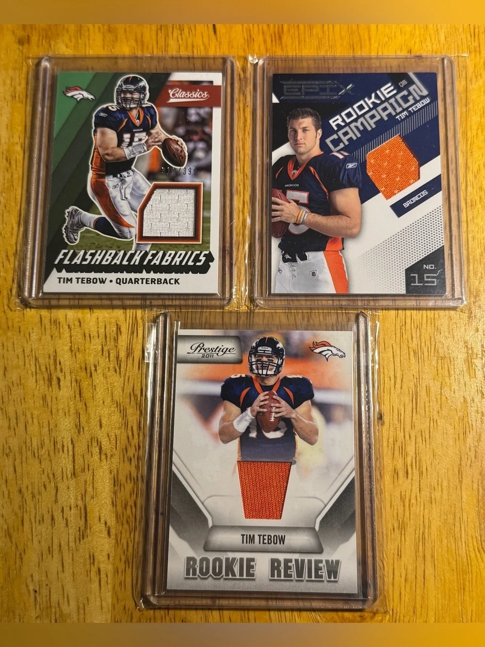 Tim Tebow Jersey Relic Rookie /499 /399 Broncos (lot of 3)